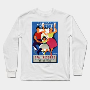 Vintage Travel Poster Australia Spa Health Resorts Long Sleeve T-Shirt